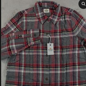 Marine Layer Rainbow Plaid Flannel Shirt